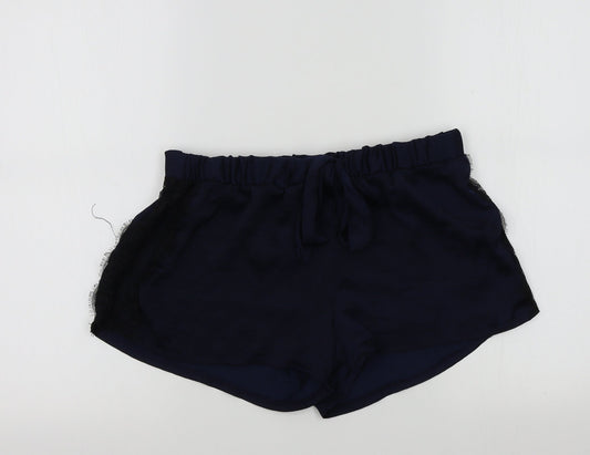love to lounge Womens Blue Solid  Kimono Pyjama Pants Size M