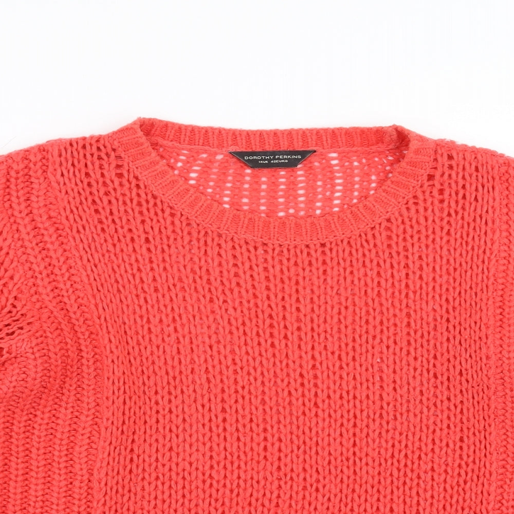 Dorothy Perkins Womens Red  Knit Pullover Jumper Size 14
