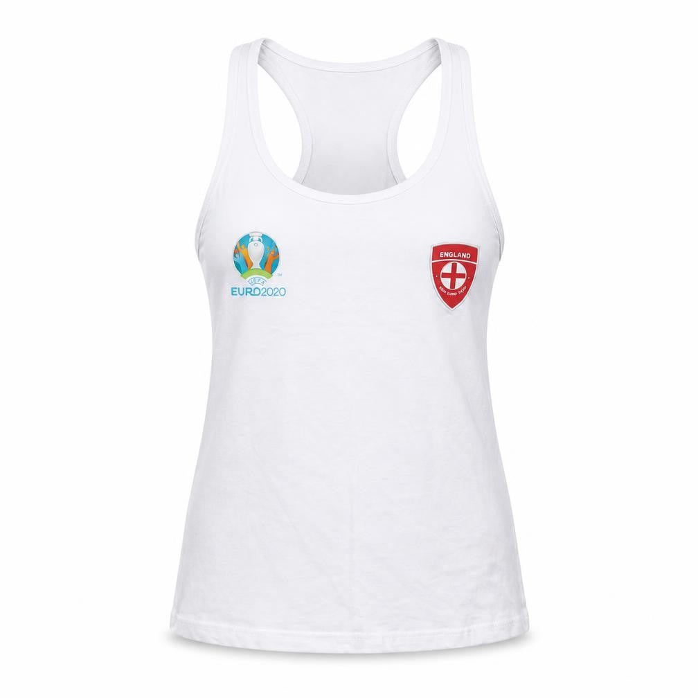 EURO2020 Womens White   Basic Tank Size 14