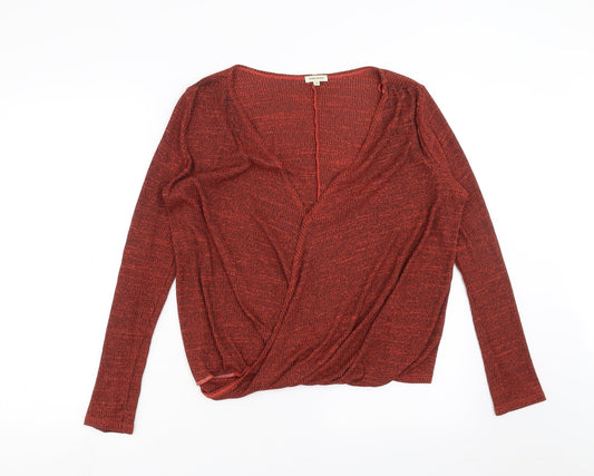 River Island Womens Orange  Knit Pullover Jumper Size 10
