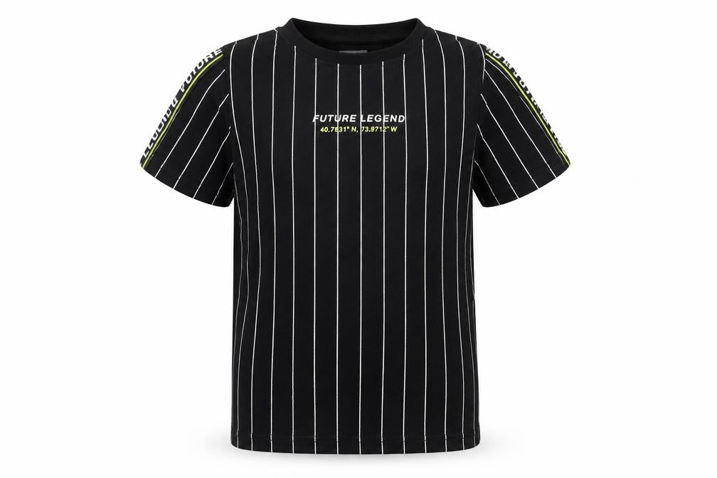 Studio Boys Black Striped  Basic T-Shirt Size 8-9 Years  - Future Legend