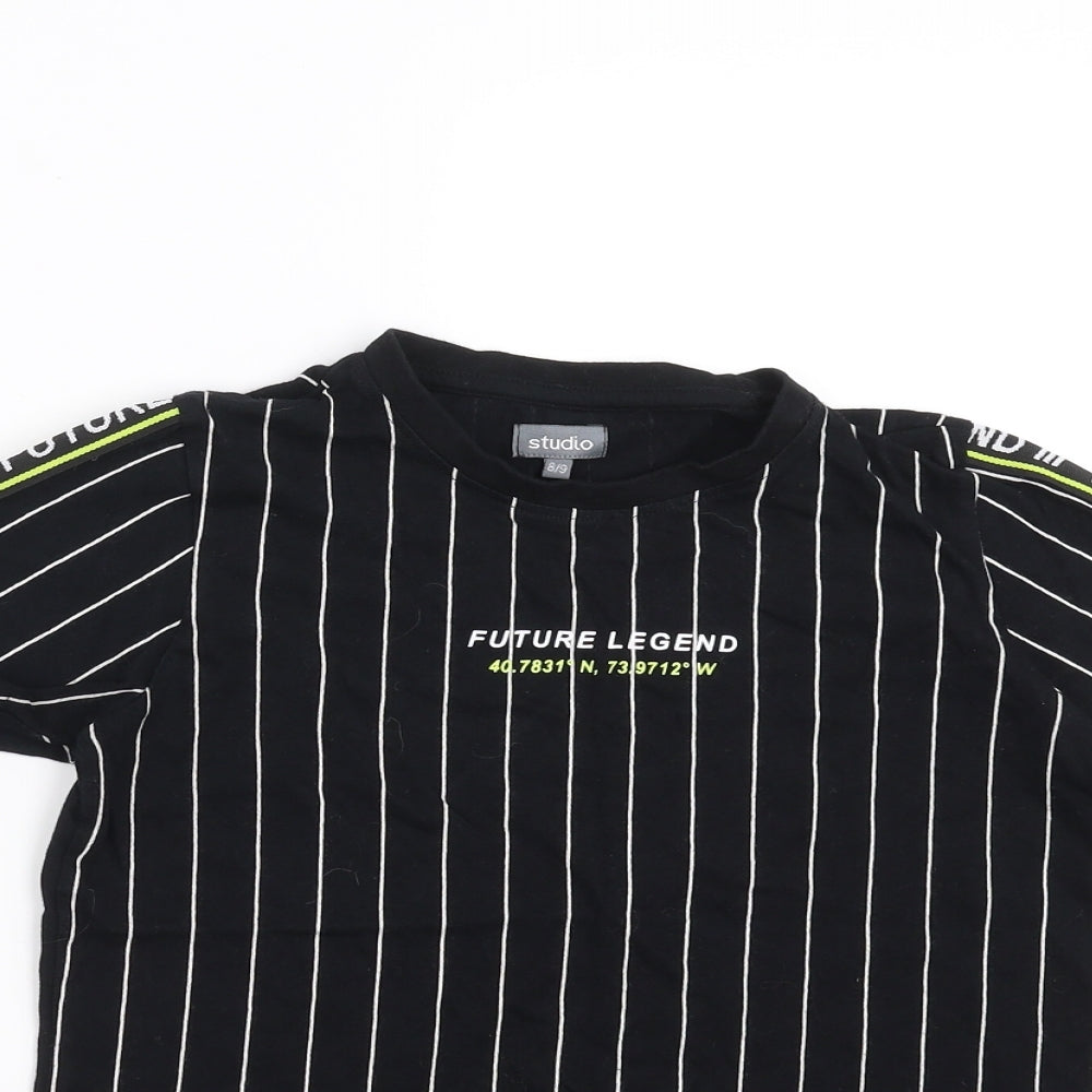 Studio Boys Black Striped  Basic T-Shirt Size 8-9 Years  - Future Legend