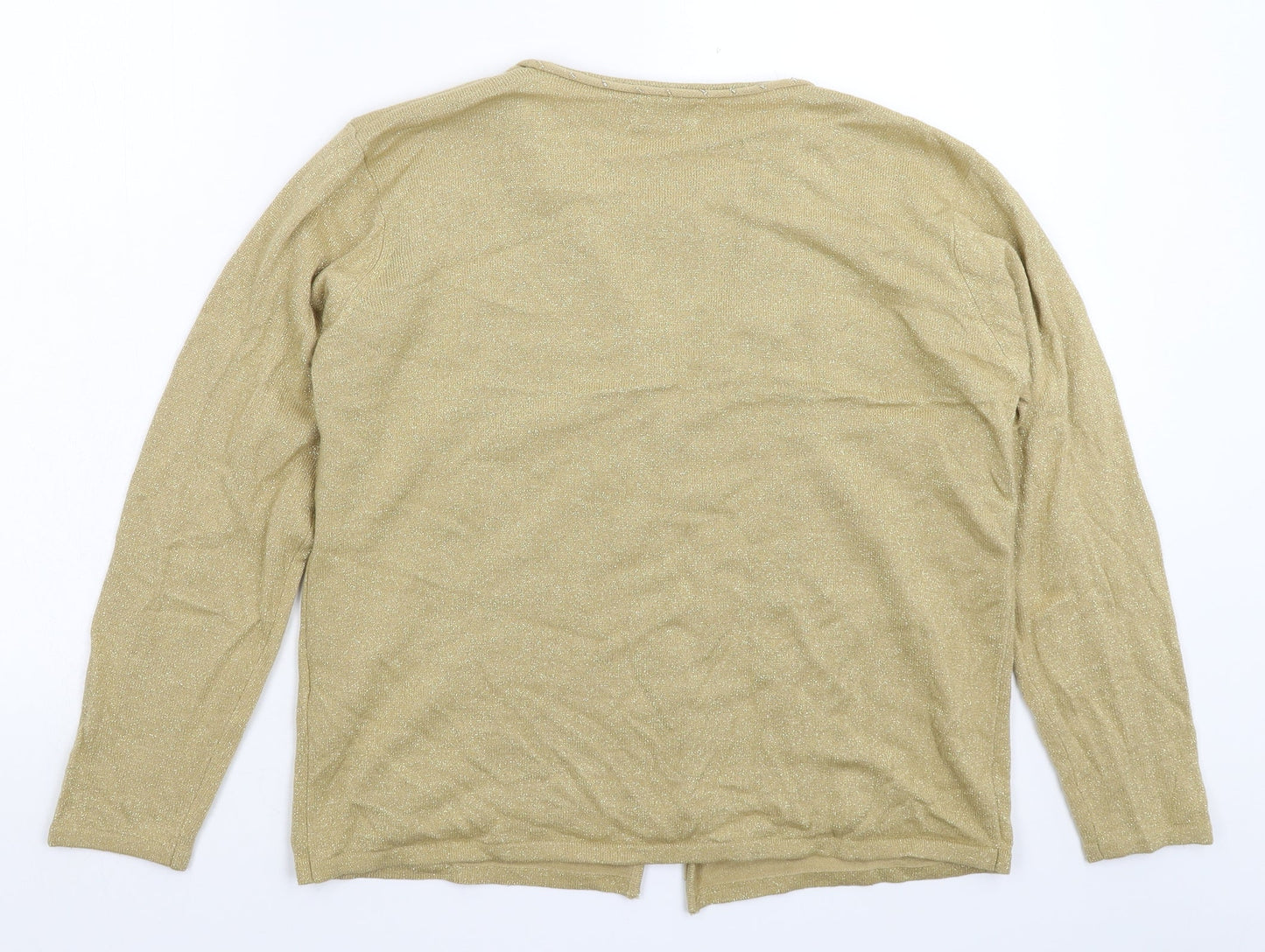 Bonmarché Womens Gold  Knit Pullover Jumper Size M