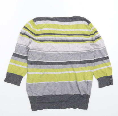 Tu Womens Multicoloured Striped Knit Pullover Jumper Size 12