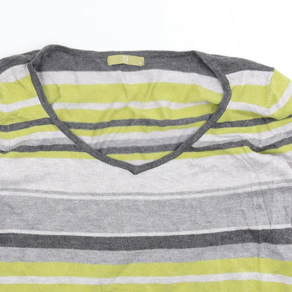 Tu Womens Multicoloured Striped Knit Pullover Jumper Size 12