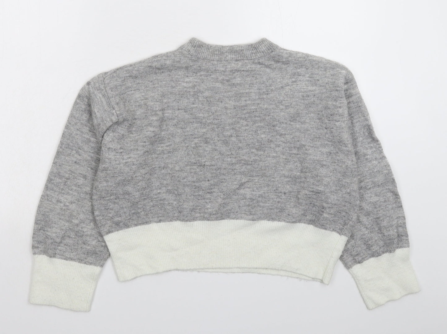 H&M Womens Grey  Knit Pullover Jumper Size XS