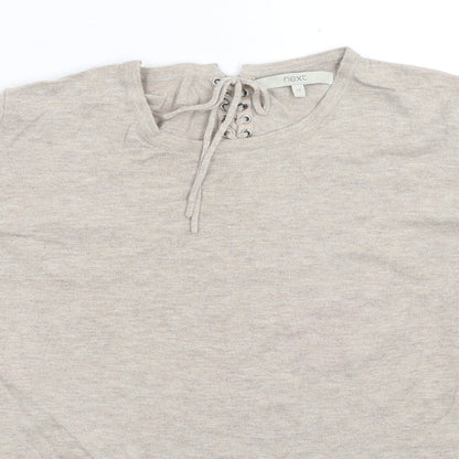 Next Womens Grey  Knit Pullover Jumper Size 12