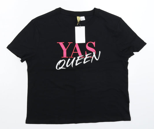 Divided Womens Black   Cropped T-Shirt Size M