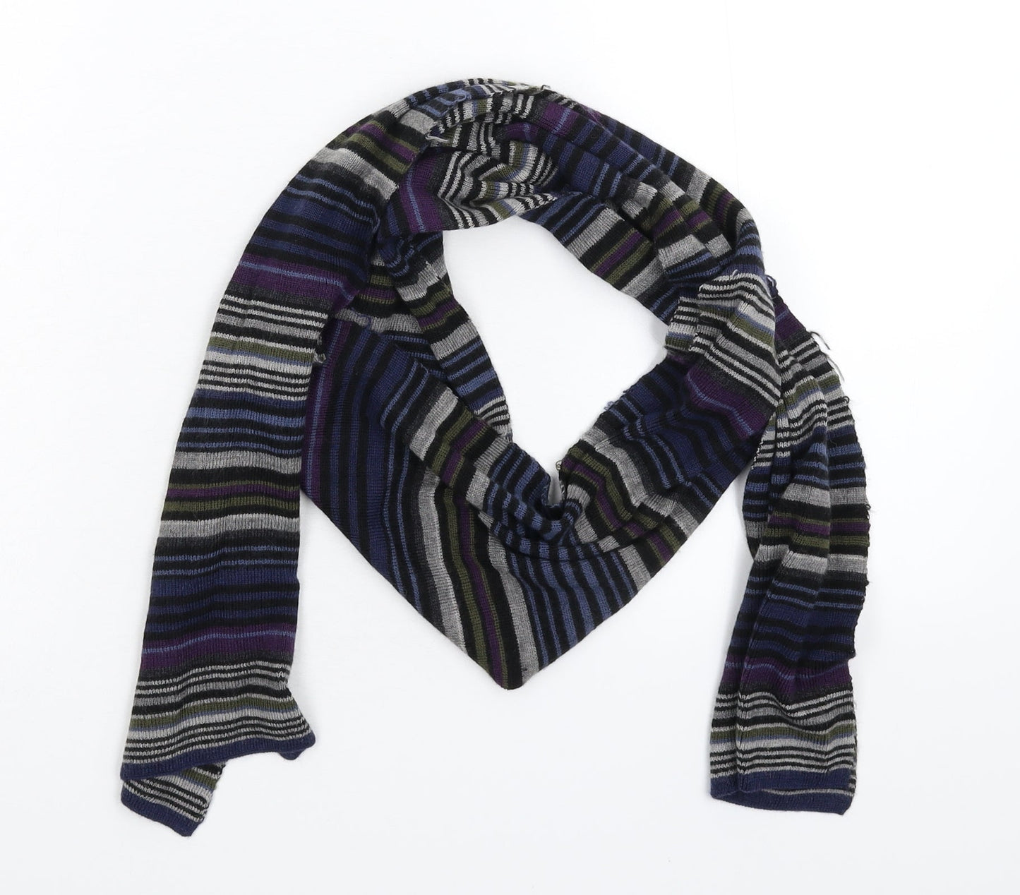 Preworn Unisex Multicoloured Striped Knit  Scarf