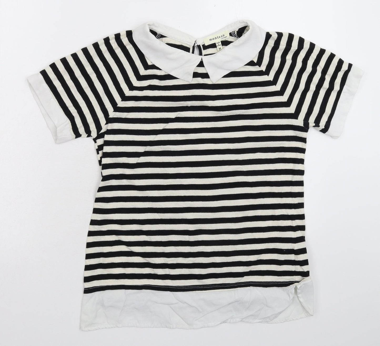 Monteau Womens Multicoloured Striped  Basic Polo Size M