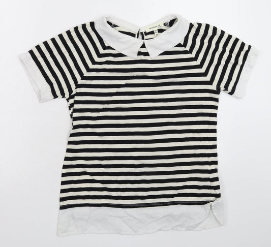 Monteau Womens Multicoloured Striped  Basic Polo Size M