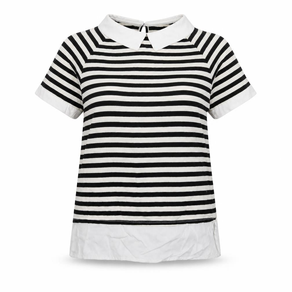 Monteau Womens Multicoloured Striped  Basic Polo Size M