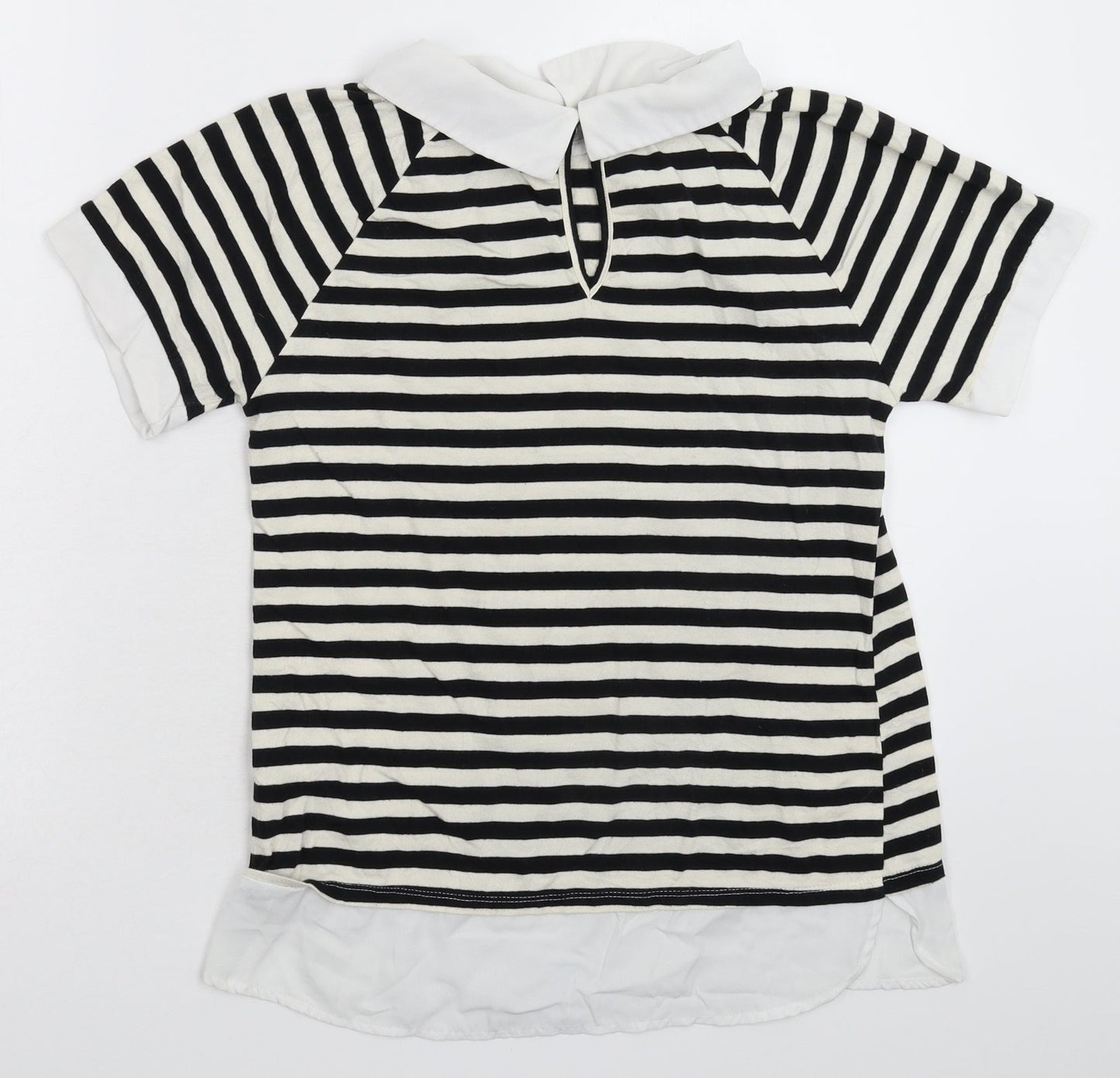 Monteau Womens Multicoloured Striped  Basic Polo Size M