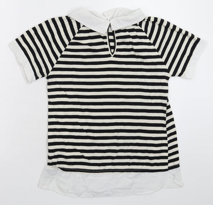 Monteau Womens Multicoloured Striped  Basic Polo Size M