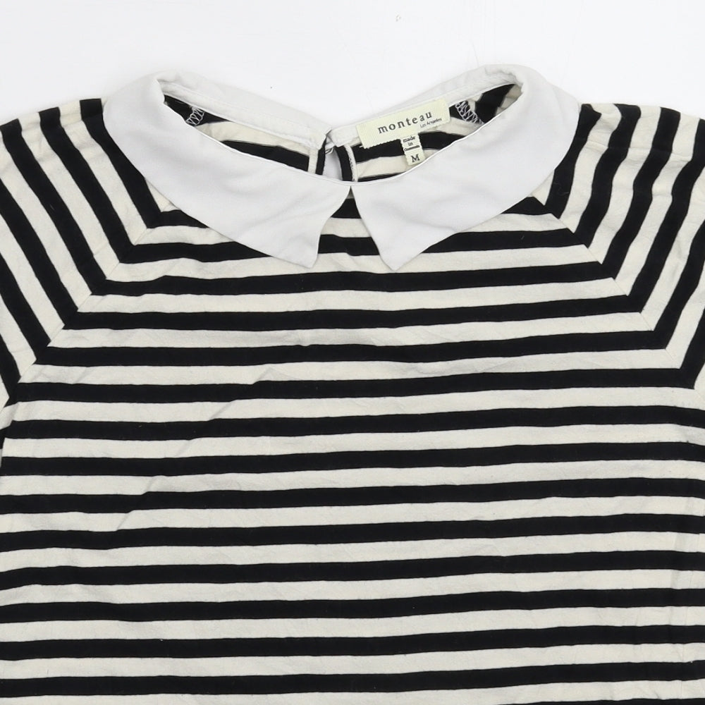 Monteau Womens Multicoloured Striped  Basic Polo Size M