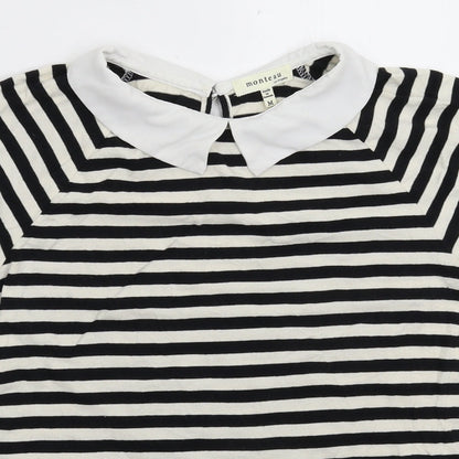 Monteau Womens Multicoloured Striped  Basic Polo Size M