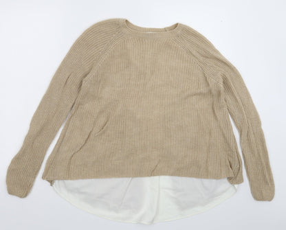 Marks & Spencer Womens Beige  Knit Pullover Jumper Size 12