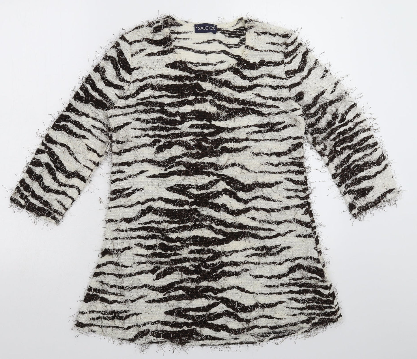 Saloos Womens Multicoloured Animal Print Knit Pullover Jumper Size 10