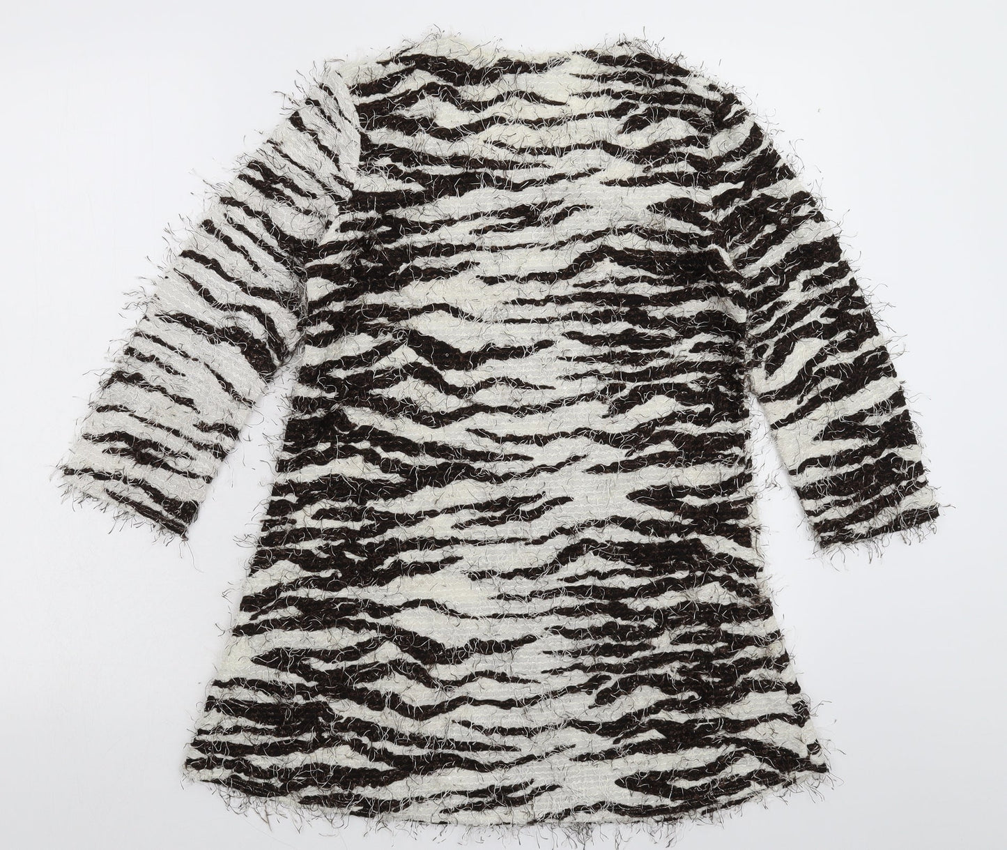 Saloos Womens Multicoloured Animal Print Knit Pullover Jumper Size 10