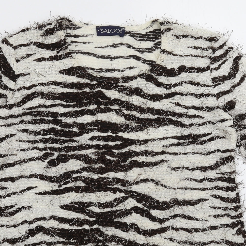 Saloos Womens Multicoloured Animal Print Knit Pullover Jumper Size 10