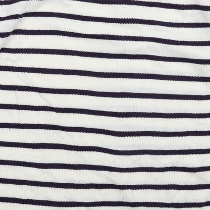 Isle Womens White Striped Knit Pullover Jumper Size 16