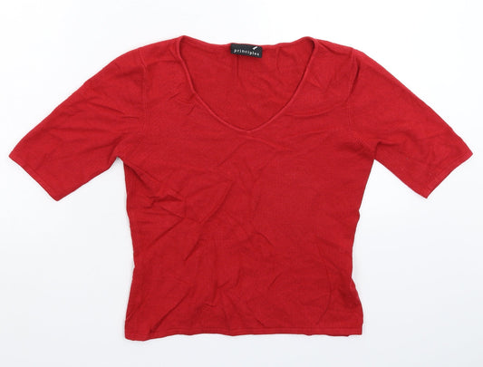 Principles Womens Red  Knit Pullover Jumper Size 12