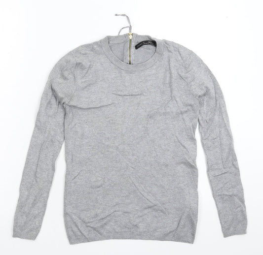 Zara Womens Grey  Knit Pullover Jumper Size S
