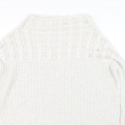 Next Womens White  Knit Pullover Jumper Size 8