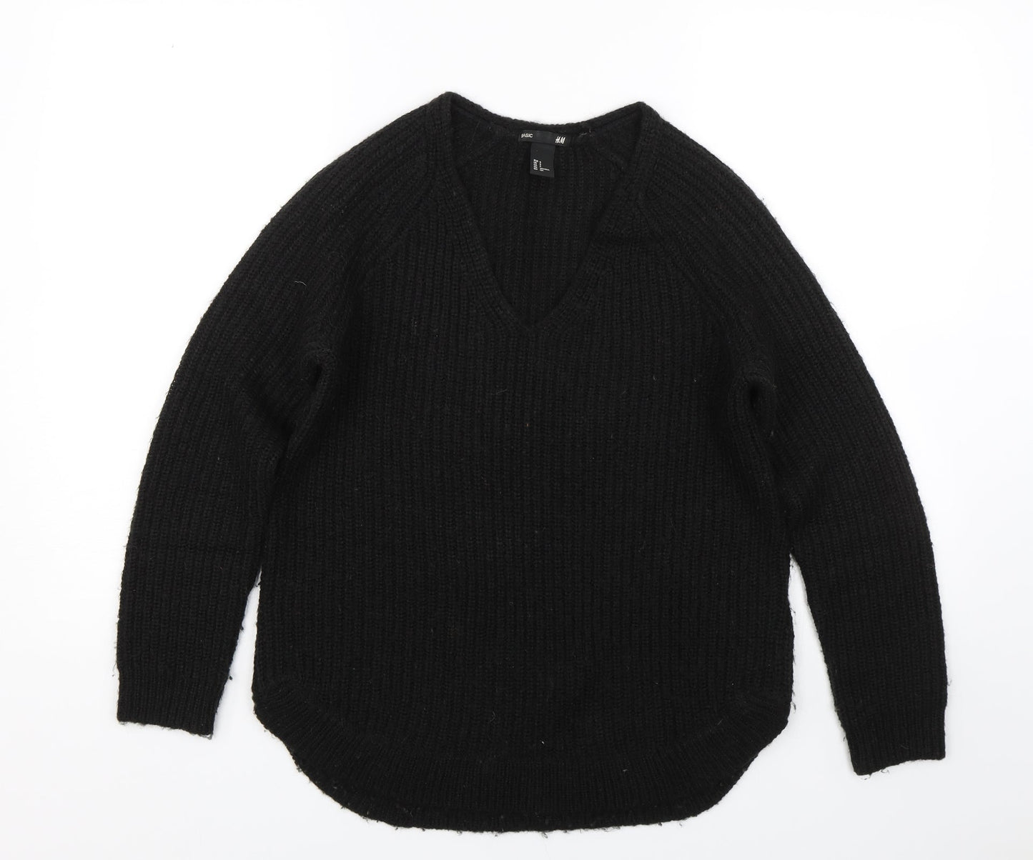 H&M Womens Black  Knit Pullover Jumper Size S