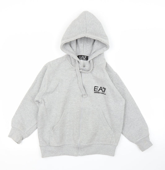 Emporio Armani Ea7 Boys Grey   Full Zip Hoodie Size 9-10 Years