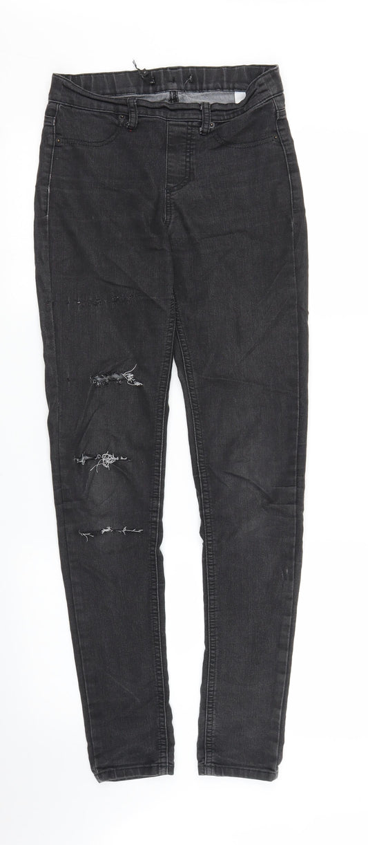 M&S Womens Black  Denim Skinny Jeans Size 6 L27 in
