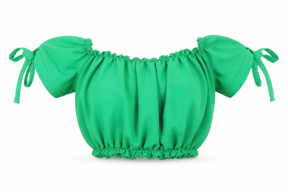 New Look Womens Green   Cropped Blouse Size 8