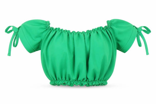 New Look Womens Green   Cropped Blouse Size 8