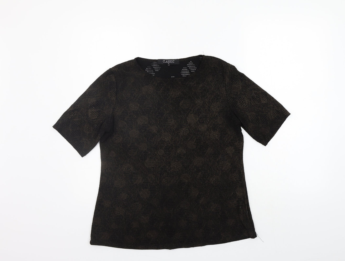 Classic  Womens Black   Basic T-Shirt Size 12