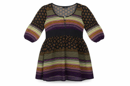 Next Womens Beige Geometric  A-Line  Size 12