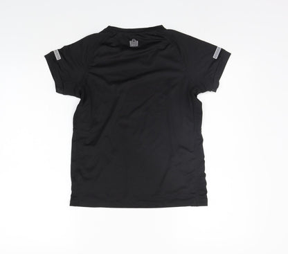 Back view of Admiral girls’ black basic t-shirt, size 10-11, years