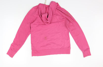 Back view of eVIE women’s pink jumper, size UK 12, - washable mark