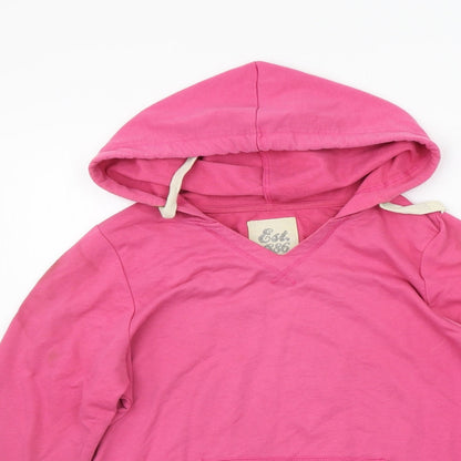 Close-up detail of eVIE women’s pink jumper, size UK 12, - washable mark