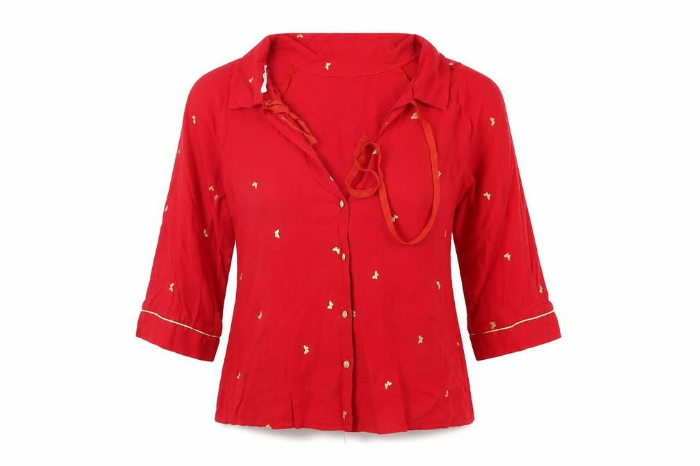 Grace & Mila Womens Red    Button-Up Size S