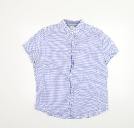 NEXT Mens Blue Check   Button-Up Size XL  - washable mark