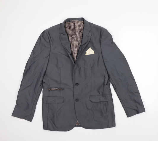 Fellini Womens Grey   Jacket Suit Size 10  - polyester