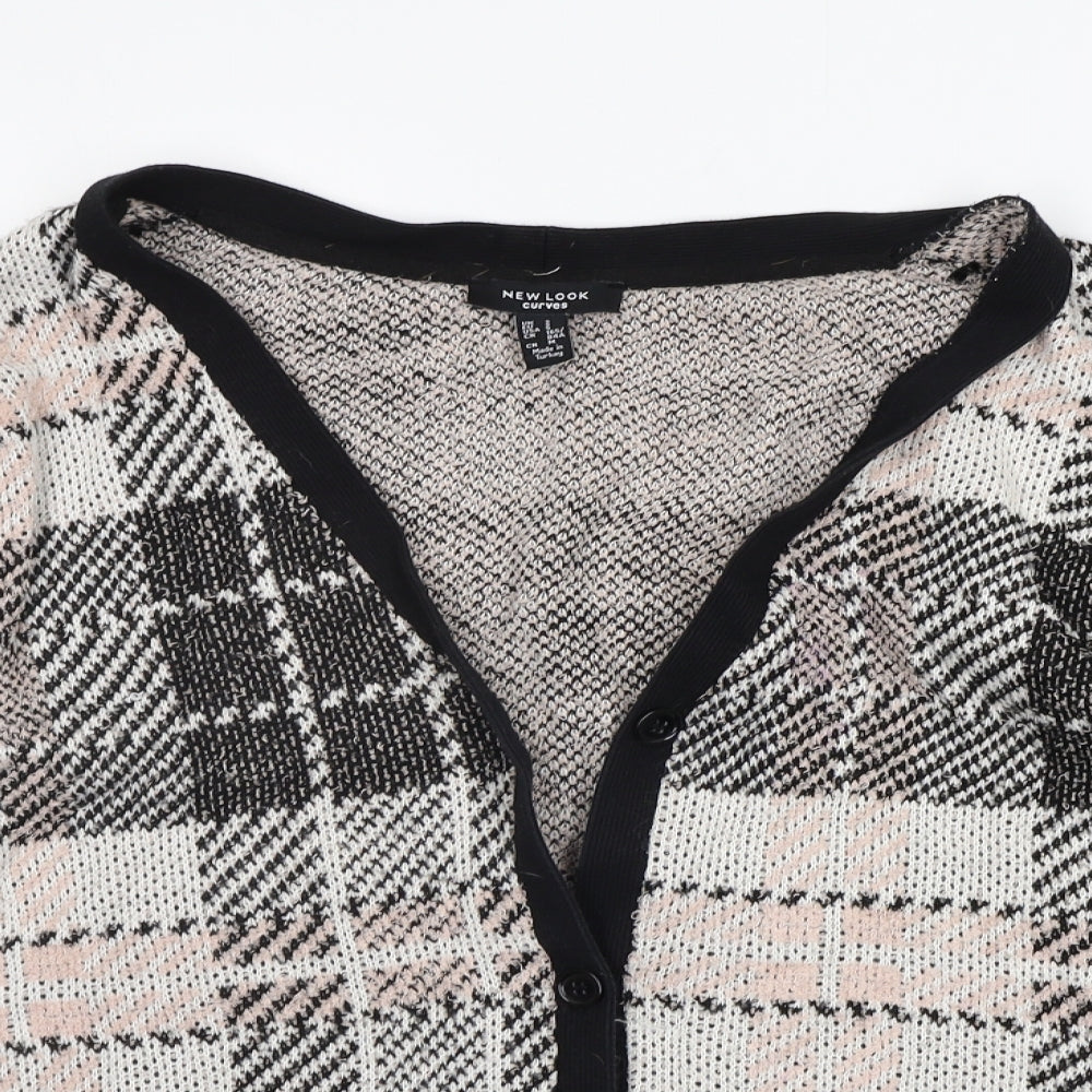 New Look Womens Beige Check  Cardigan Jumper Size S