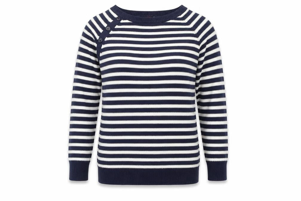 Divided Womens Blue Striped  Pullover Jumper Size 8