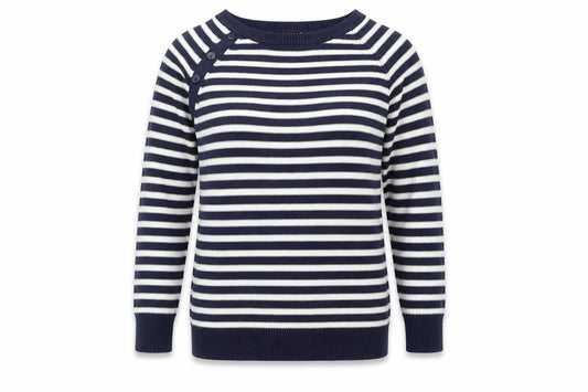 Divided Womens Blue Striped  Pullover Jumper Size 8