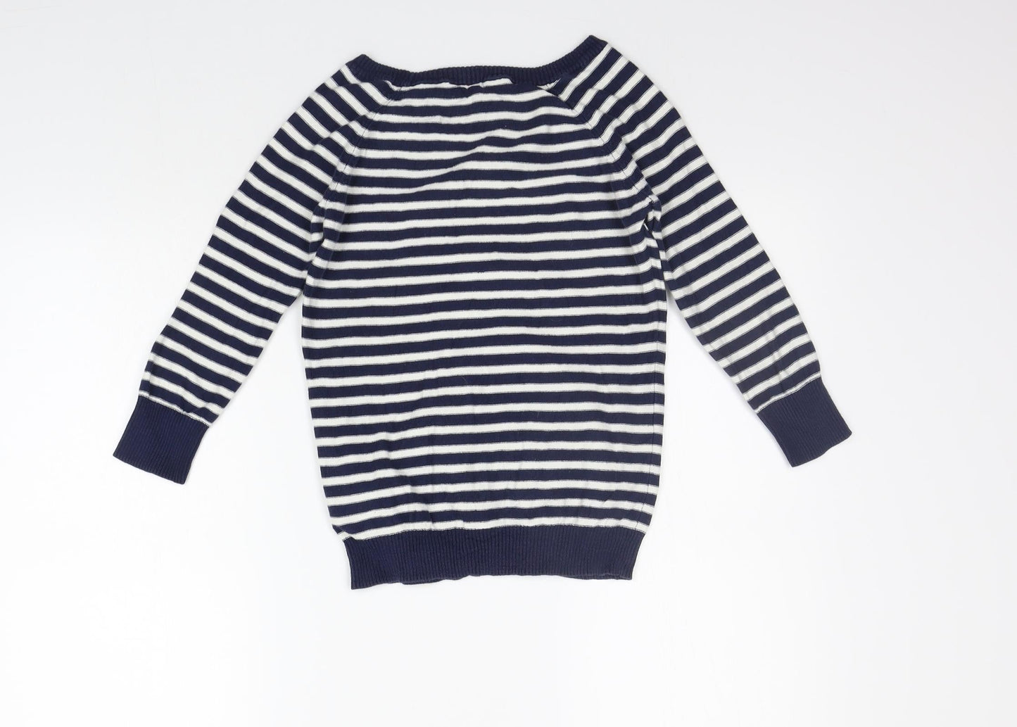 Divided Womens Blue Striped  Pullover Jumper Size 8