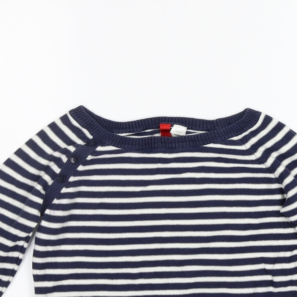 Divided Womens Blue Striped  Pullover Jumper Size 8