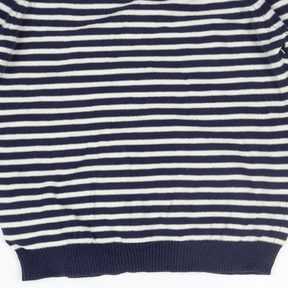 Divided Womens Blue Striped  Pullover Jumper Size 8