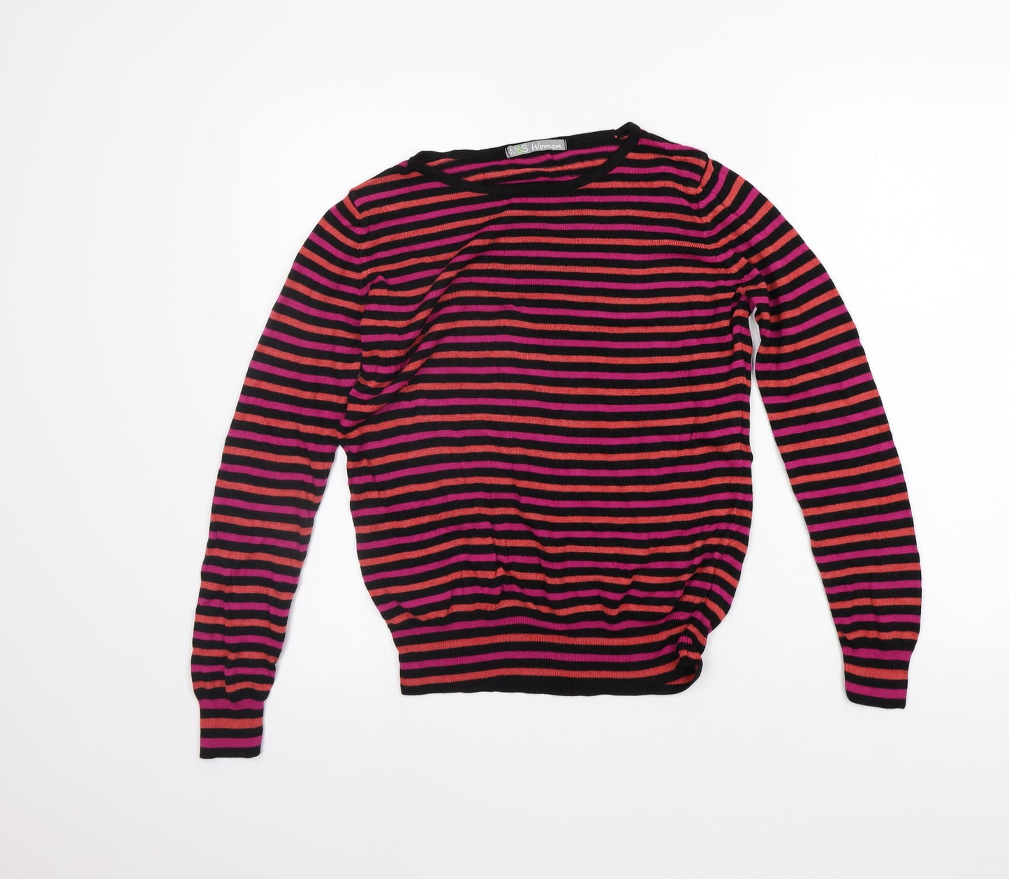 Marks and Spencer Womens Beige Striped  Pullover Jumper Size 10