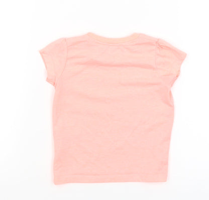Back view of Primark Baby Orange Basic T-Shirt, size 6-9, Months - Mini Boss
