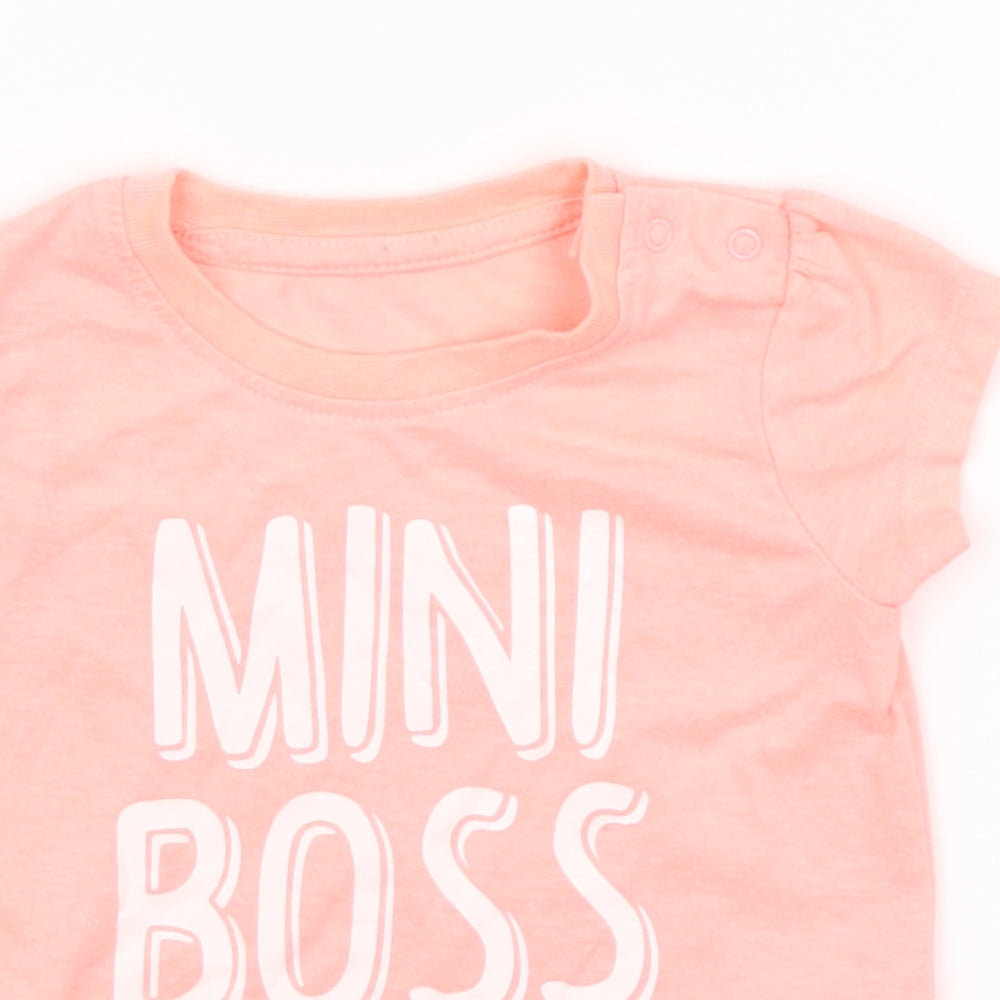 Primark Baby Orange   Basic T-Shirt Size 6-9 Months  - Mini Boss